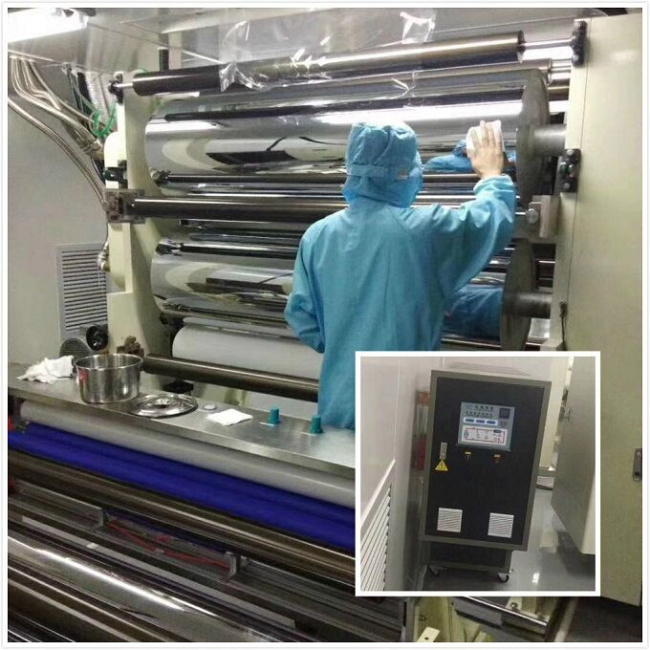 輥輪控溫設備應用手機屏幕生產線現場測試中